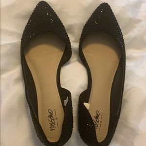 Mossimo black point toe flats; sz7; worn twice